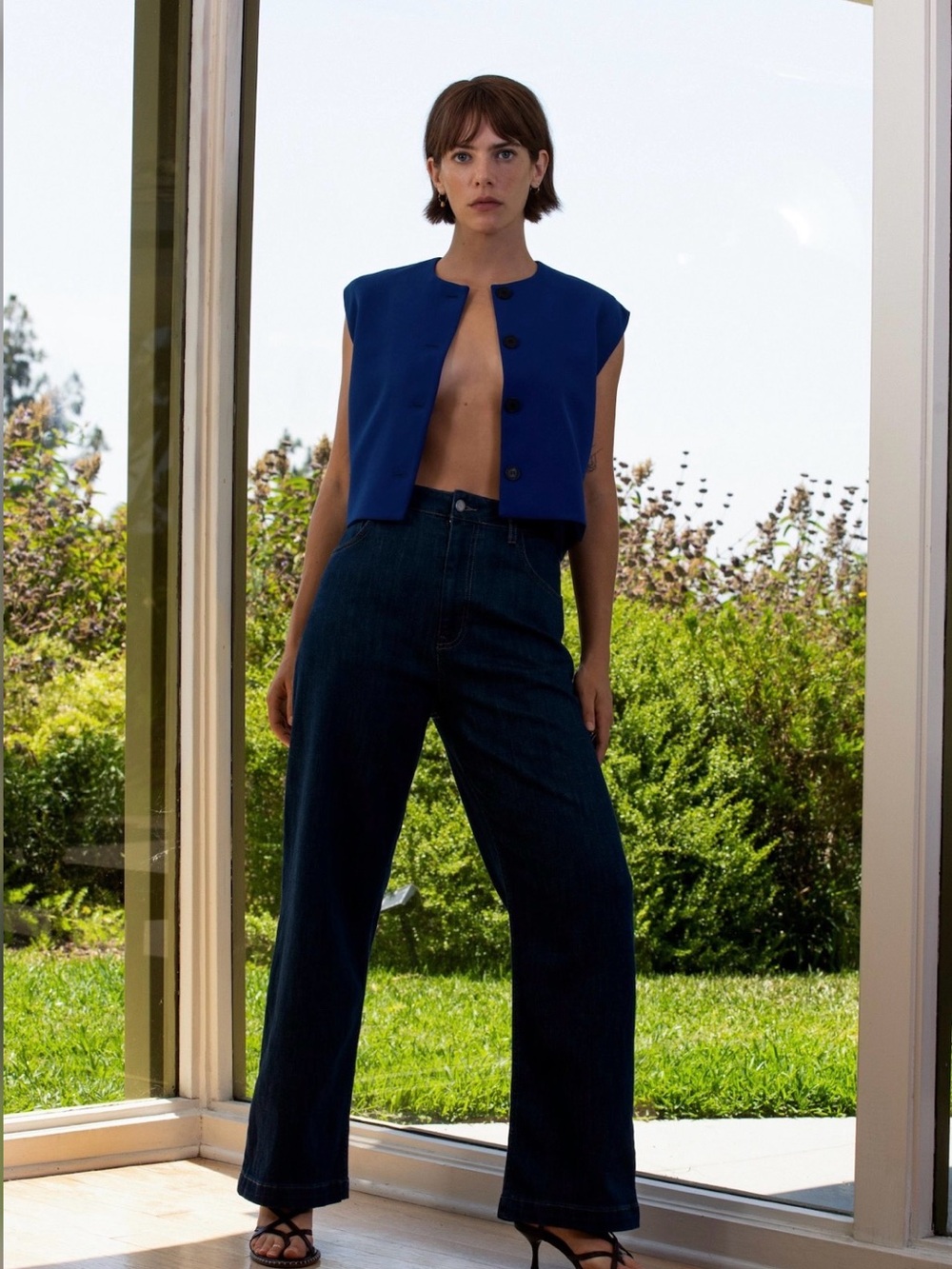 ZARA || Buttoned Waistcoat Top. Sz. L